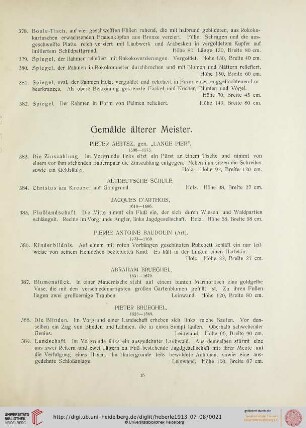 Gemälde älterer Meister (Nr. 383-474)