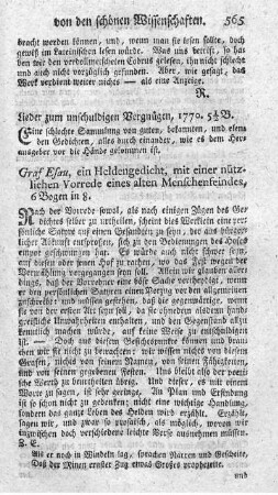 Graf Esau, ein Heldengedicht.
