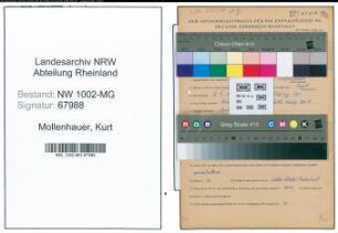 Entnazifizierung Kurt Mollenhauer , geb. 06.02.1913 (Funker)