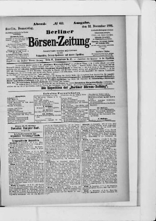 Berliner Börsen-Zeitung, Abend-Ausgabe