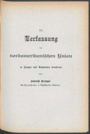 Die Verfassung der nordamerikanischen Union