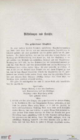 Ein geschriebenes Flugblatt