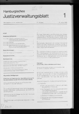 Änderung und Ergänzung der Geschäftsanweisung für Gerichtsvollzieher und der Gerichtsvollzieherordnung