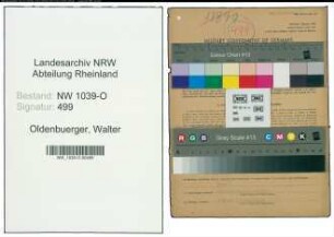 Entnazifizierung Walter Oldenbuerger , geb. 07.03.1914 (Polizist)