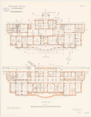 Offiziersheim Taunus, Falkenstein Hauptgebäude: Grundriss Keller, Erdgeschoss 1:100