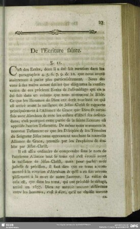 De l'Ecriture sainte
