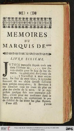 Livre sixieme