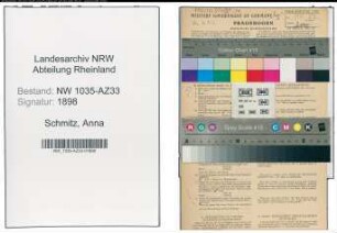Entnazifizierung Anna Schmitz , geb. 13.01.1903 (Bueroangestellte)