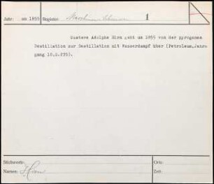Gustave Adolphe Hirn geht um 1855 von der pyrogenen Destillation zur Destillation mit Wasserdampf über