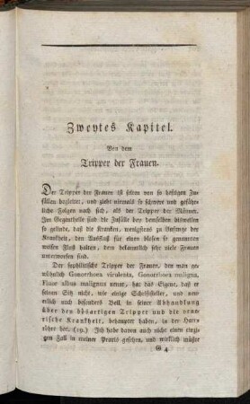 Zweytes Kapitel. Von dem Tripper der Frauen.
