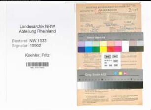 Entnazifizierung Fritz Koehler , geb. 08.01.1912 (Polizeibeamter)