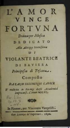 L' amor vince fortuna