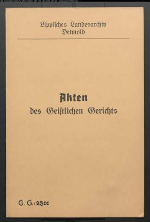 Schreiben des Amts Barntrup an Pastor und Küster zu Sonneborn