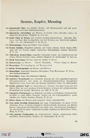 Bronze, Kupfer, Messing (Nr. 388-447)