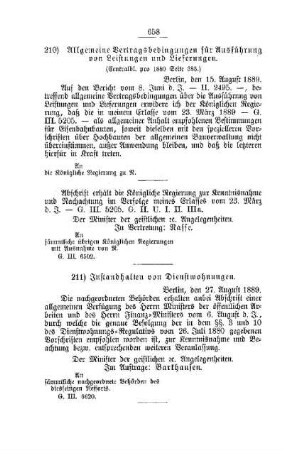 Instandhalten von Dienstwohnungen : [I. Allgemeine Verhältnisse]