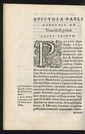 Epistola Pauli Apostoli Ad Timotheum, prima.