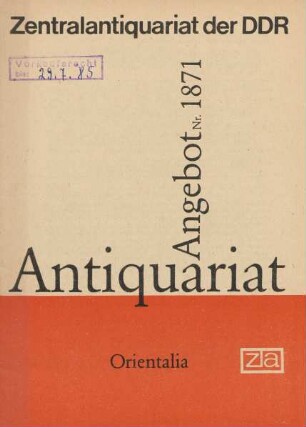 Nr. 1871: Orientalia