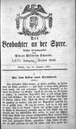 3. Stueck, 14. Januar 1867