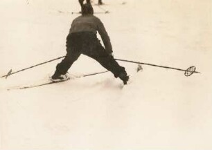 Skischule. Schneepflugfahren