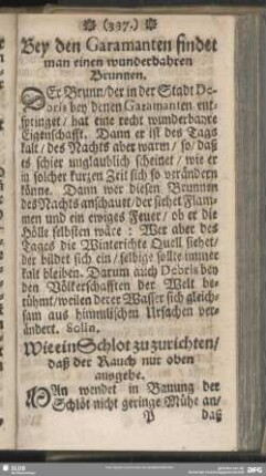 Bey den Garamanten findet man einen wunderbahren Brunnen