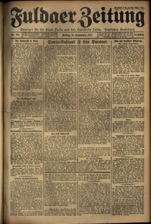Ausgabe vom Freitag, den 16. September 1927.