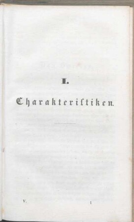I. Charakteristiken.