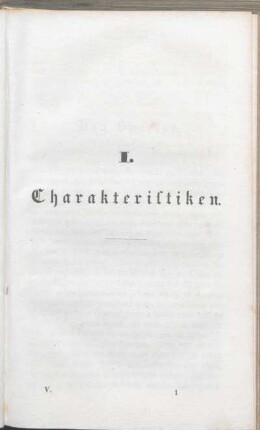 I. Charakteristiken.