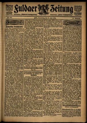 Zweite Ausgabe vom Donnerstag, den 21. Juli 1904.