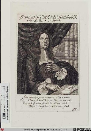 Bildnis Johann Christoph Beer