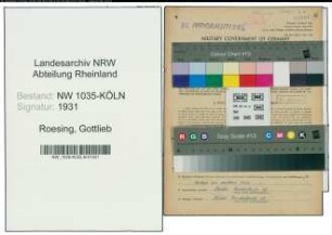 Entnazifizierung Gottlieb Roesing , geb. 03.12.1911 (Steiger)