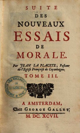 Suite des nouveaux essais de Morale, 3.