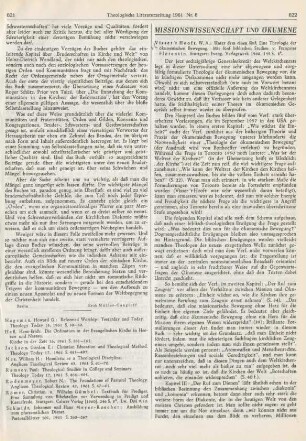 622-623 [Rezension] Visser 't Hooft, Willem Adolph, Unter dem einen Ruf