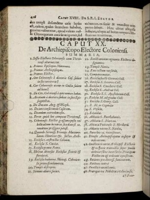 Caput XX. De Archiepiscopo Electore Coloniensi.