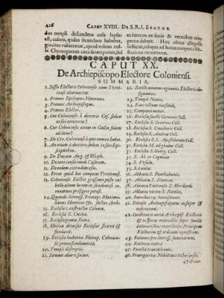 Caput XX. De Archiepiscopo Electore Coloniensi.