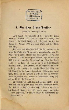 Gottfried Kellers Leben : seine Briefe und Tagebücher, 3. 1861 - 1890
