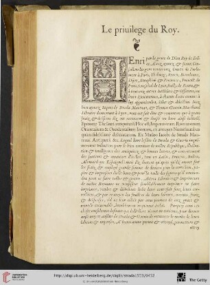 Le priuilege du Roy