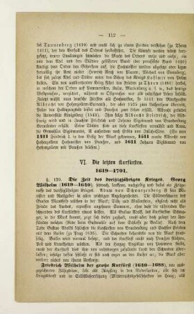 VI. Die letzten Kurfürsten. 1619-1701