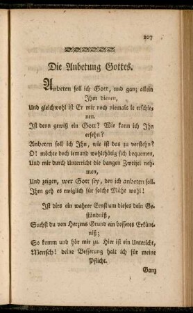Die Anbetung Gottes.