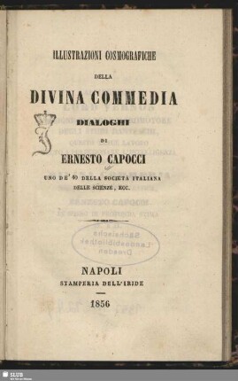Illustrazione cosmografiche della Divina Commedia : dialoghi