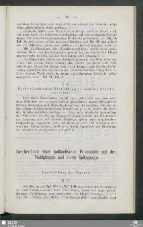 Beschreibung einer holländischen Windmühle mit drei Mahlgängen und einem Spitzgange