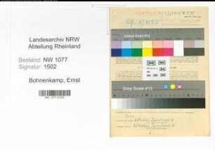Entnazifizierung Ernst Bohnenkamp , geb. 22.12.1905 (Polizist)