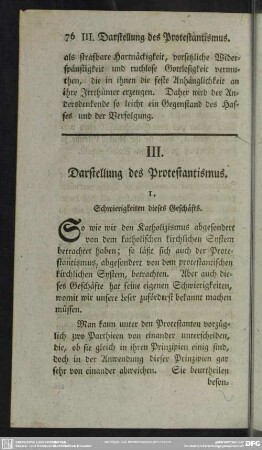 III. Darstellung des Protestantismus