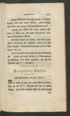 Vierzehntes Kapitel. Furchtsamkeit wahrer Liebe.