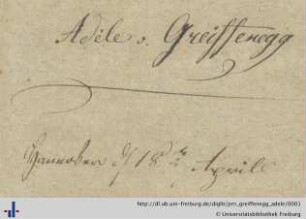[Provenienz]: Greiffenegg-Wolffurt, Agathe von