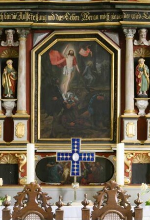 Deutschland. Niedersachsen. Rastede. Sankt Ulrich Kirche von 1059. Altar von 1636. Detail