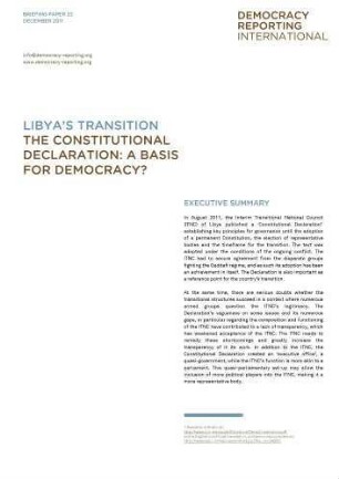 Libya's transition : the constitutional declaration ; a basis for democracy?