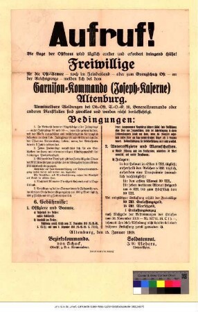 Originaltitel: Aufruf! Freiwillige für die Ost-Armee