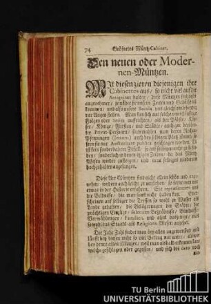 Den neuen oder Modernen-Müntzen.