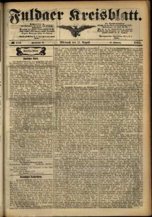 Zweite Ausgabe vom Mittwoch, den 17. August 1910.