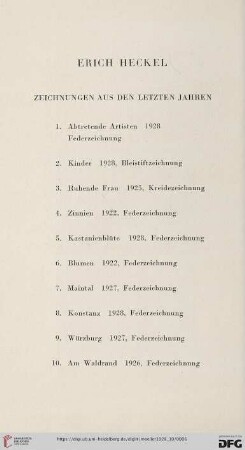 Erich Heckel (Nr. 1-10)
